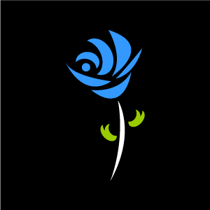 Graphic Design Of Flower Clipart   Blue Depressed Rose With Black