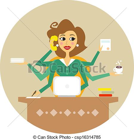 Personal Assistant Or Hard Working Secretary Symbol Vector