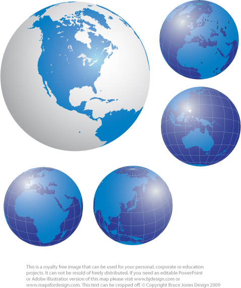 Royalty Free World Globes Printable Blank Maps