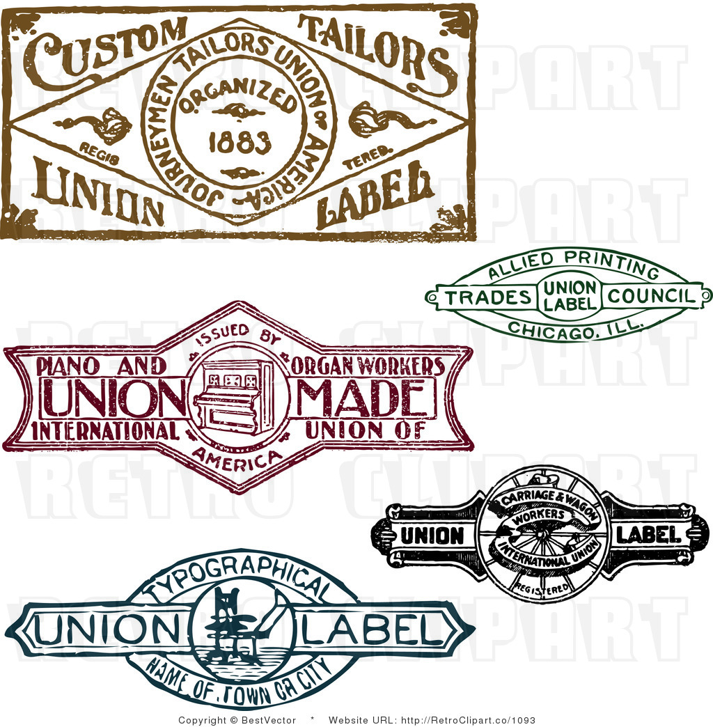 Royalty Retro Vector Clip Art Of A Collage Of Vintage Stamp Designs By