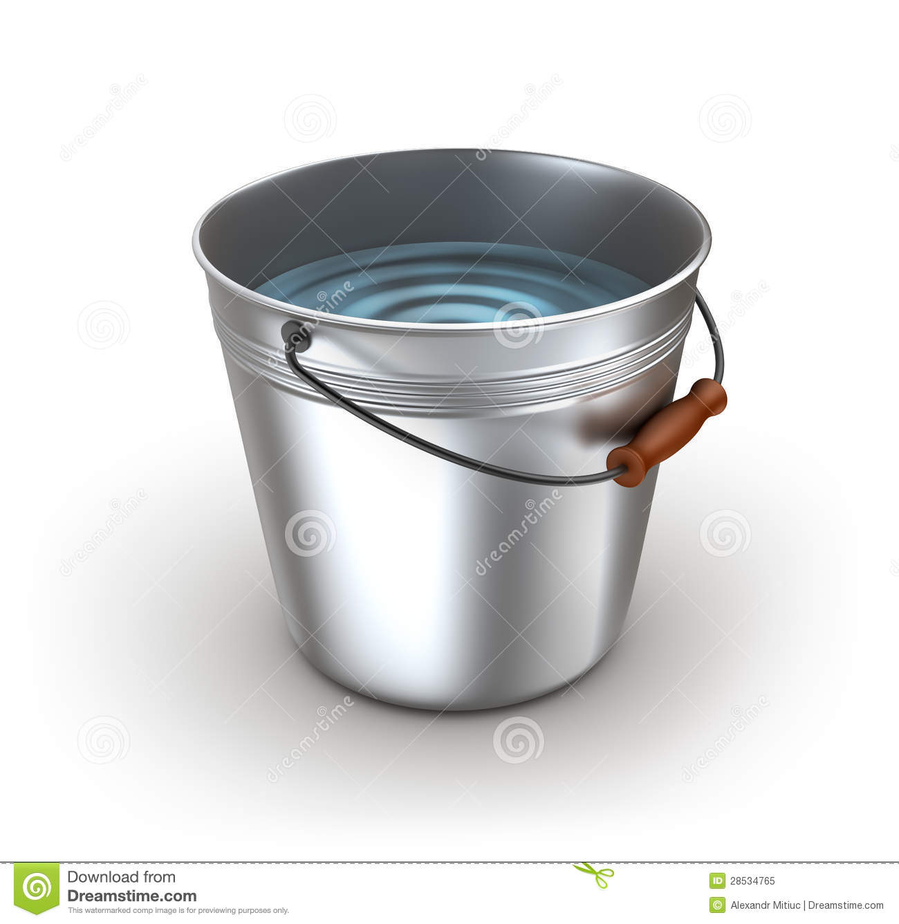 Water Bucket Clipart Metal Bucket Full Of Water  On