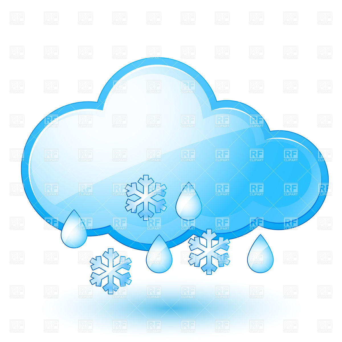 Snow With Rain   Weather Icon And Cloud Download Royalty Free Vector