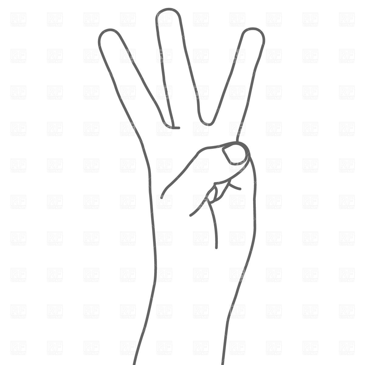 Three Fingers Hand Sign Download Royalty Free Vector Clipart  Eps