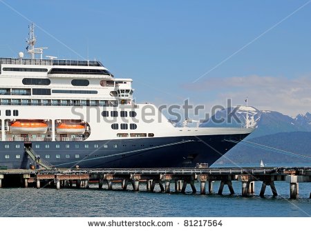 Cruise Ship At The Dock In Homer Alaska On A Sunny Summer Day   Stock    