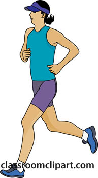 Jogging Clipart   Lady Jogging With Hat   Classroom Clipart