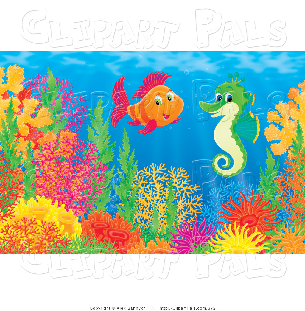 Preview  Pal Clipart Of An Underwater Scene Of Colorful Saltwater Fish