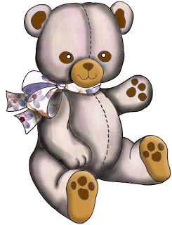 Bear Clip Art From Set A05   Purple Wood Roses Free Crafty Clipart