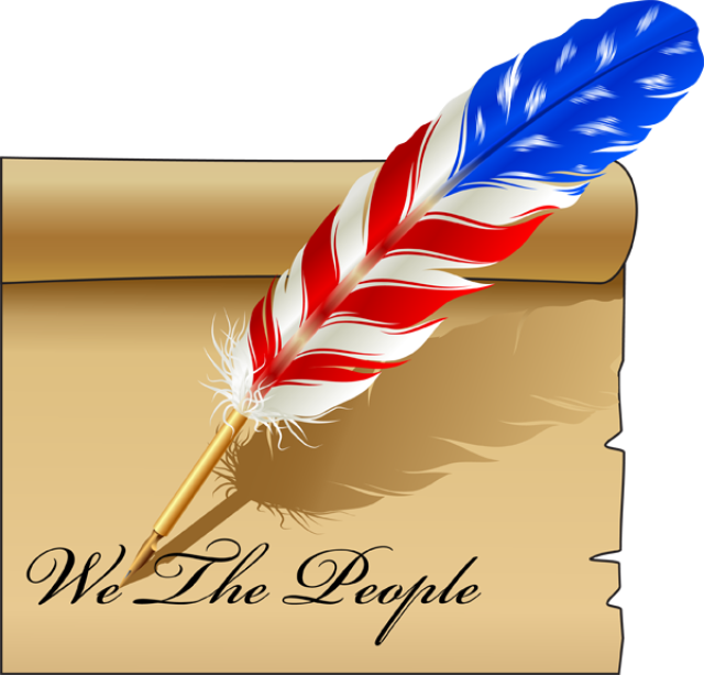 Clip Art With A Prtroic Feather Writing We The People   Dixie Allan
