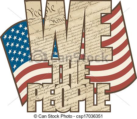 Clipart Vector Of Aged We The People   Vectpr We The People Text