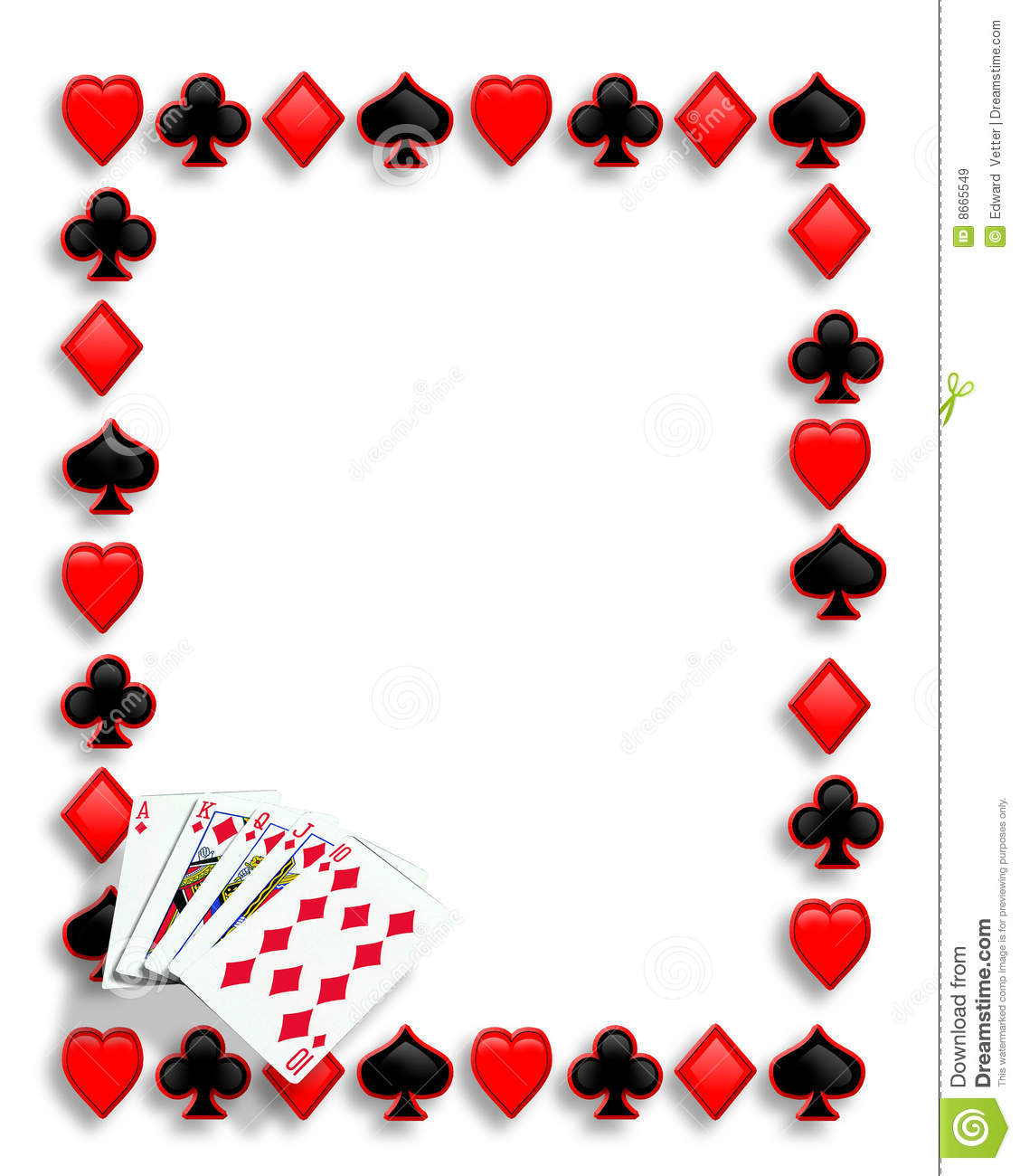 Playing Cards Suits Background Border Or Frame For Card Poker Night