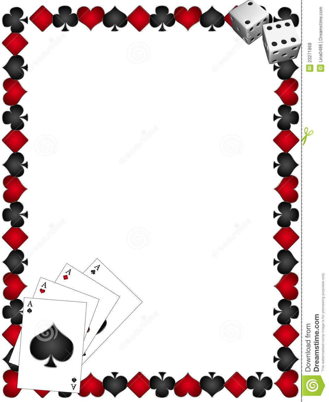 Playing Cards With Border Royalty Free Stock Photos   Image  23271868