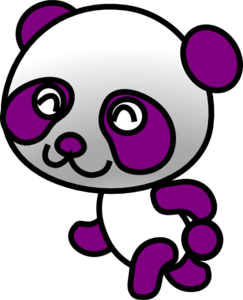 Purple Panda Clip Art At Clker Com   Vector Clip Art Online Royalty