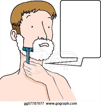 Using A Razor To Shave His Face Stock Clipart Illustration Gg57787077