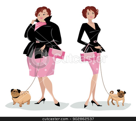 Weight Loss Before And After Clipart Dog Stock Vector Clipart