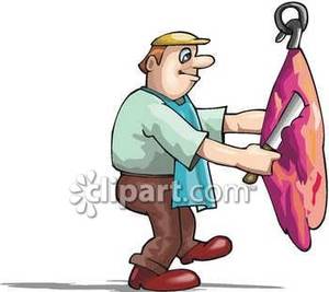 Butcher Clipart Butcher Cutting A Side Beef Royalty Free 080818 233722