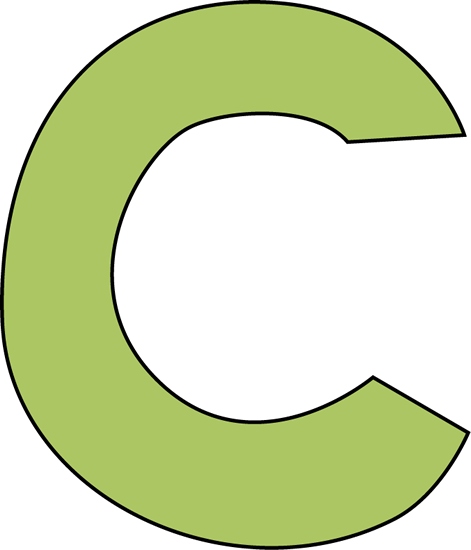 Green Letter C Clip Art Image   Large Green Capital Letter C