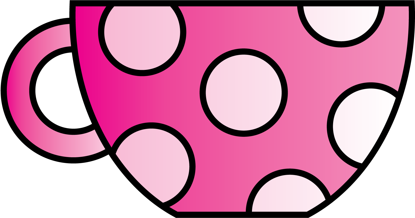 Pink Polkadot Teacup Clipart Freebie