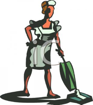 Servant Clipart 0511 1001 1122 5774 Maid Vacuuming The Floor Clipart