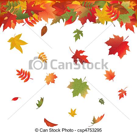 Clipart Vector Of Falling Leaves   Autumn Falling Leaves Isolated On