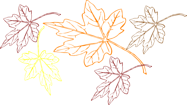 Falling Leaves Multiple Colors Clip Art At Clker Com   Vector Clip Art