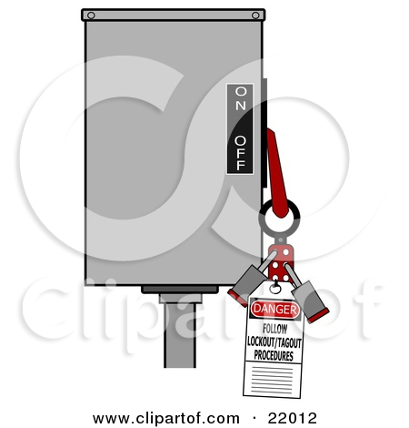 Clipart Illustration Of A Red Folding Lockout Scissor Clamp With Two