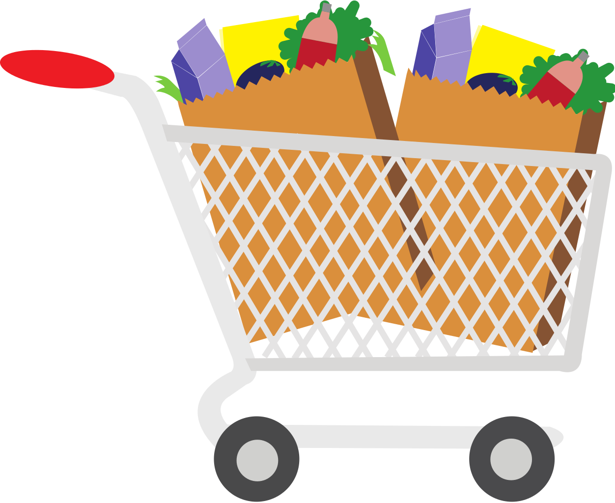 File Shopping Cart With Food Clip Art Svg