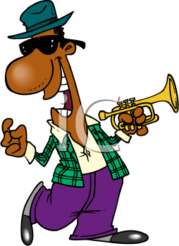 Jazz Clip Art Image  Jazz Player With Trumpet