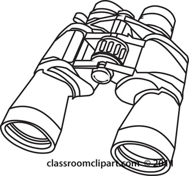 Objects   Binoculars Outline 1111   Classroom Clipart