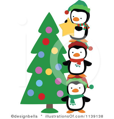 Penguin Clipart Black And White Royalty Free Christmas Penguin Clipart