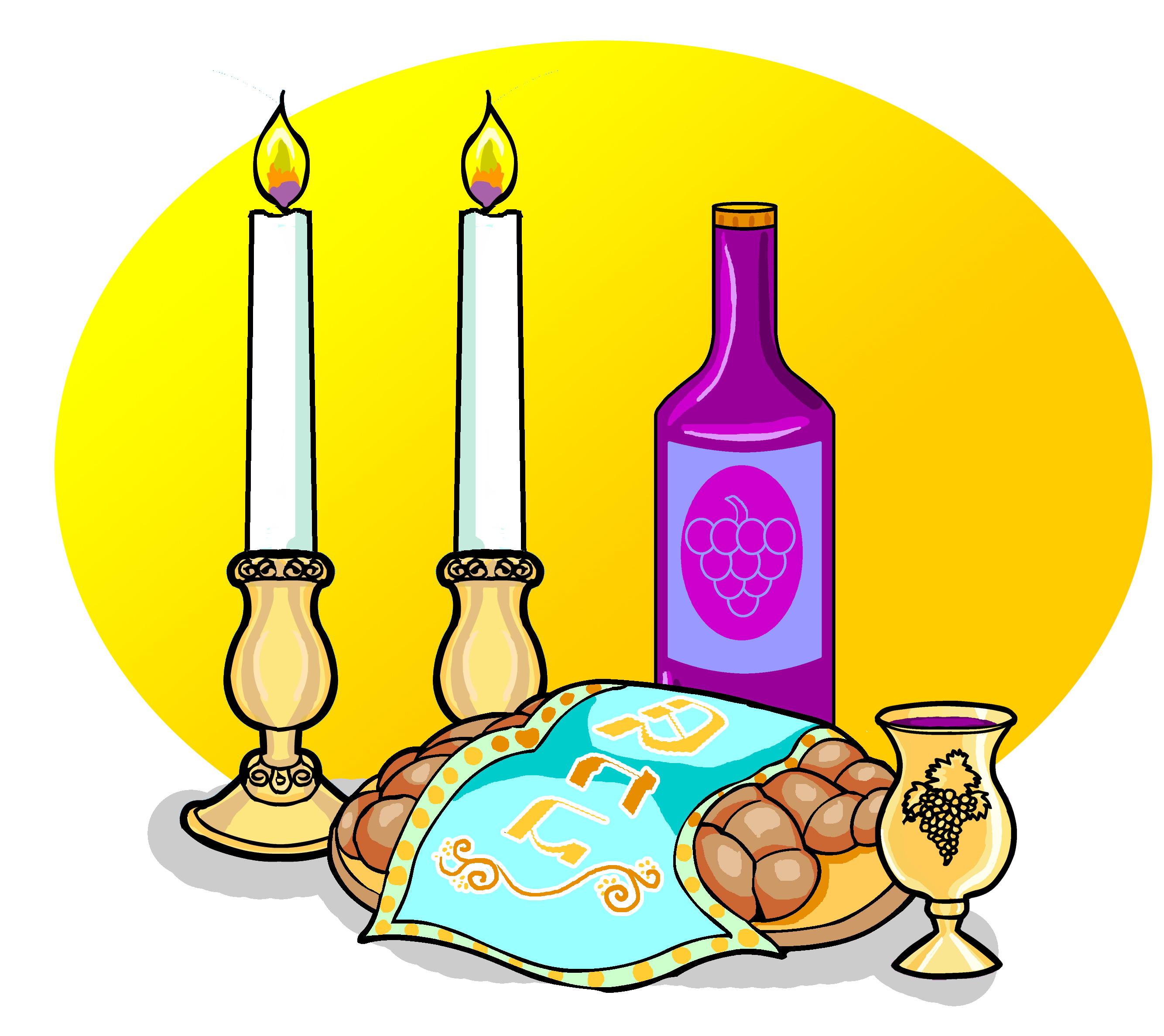 Shabbat Candles Clipart Shabbat Items With Background