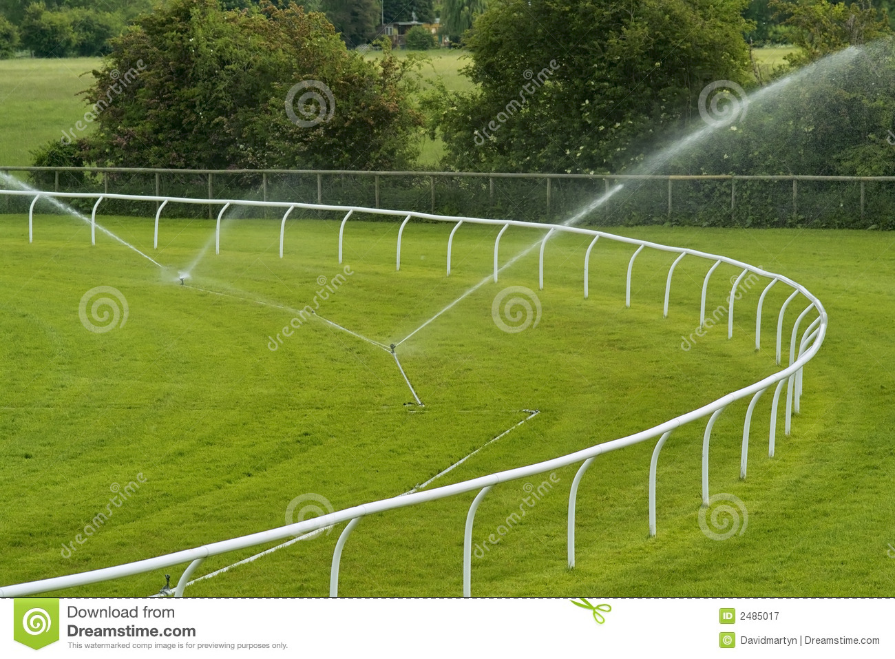 Sprinklers On Racecourse Royalty Free Stock Photography   Image
