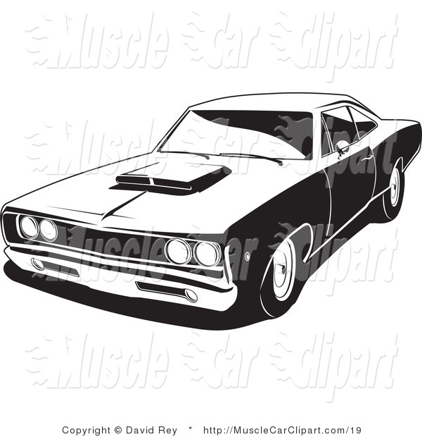 Black And White 1968 Dodge Super Bee Muscle Car By David Rey 19