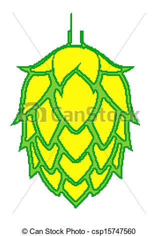 Clip Art Vector Of Beer Hop   Brightly Colored Beer Hop Vector