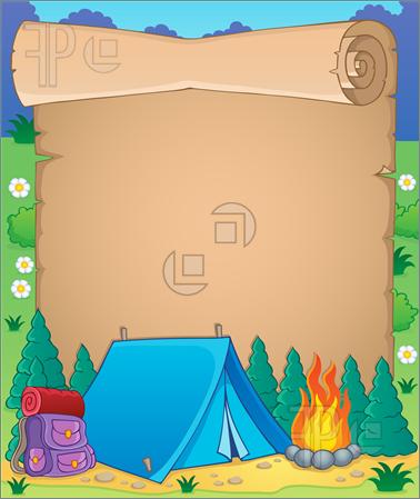 Illustration Of Camping Theme Parchment 1  Vector Clip Art To Download