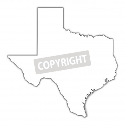 Stock Photo Of Texas  Usa  Outline Map With Shadow  Detailed Mercator