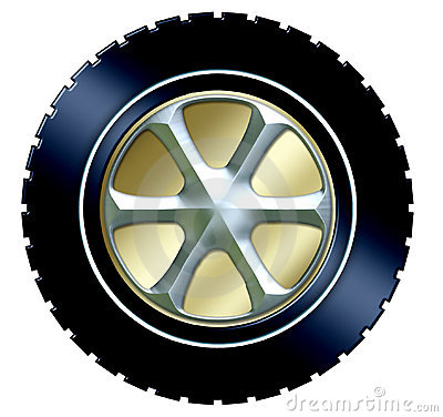 Tire W Hubcap Royalty Free Stock Photos   Image  539298