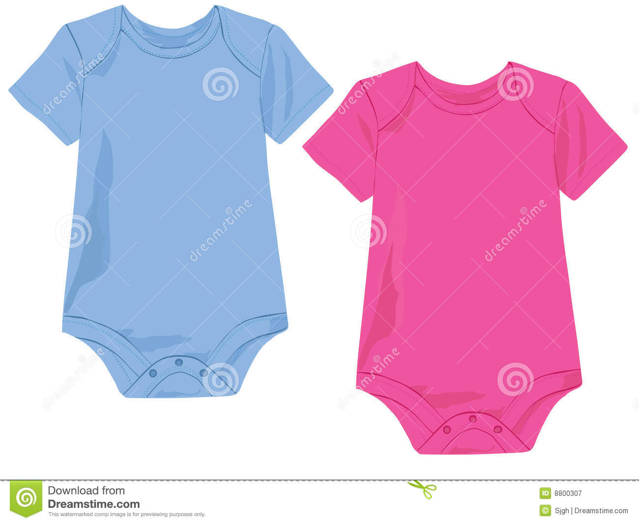 Baby Onesie Template In Pink And Blue Royalty Free Stock Photography