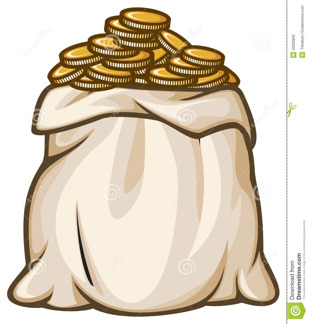 Bag Of Gold Coins Bag With Gold Coins Vector