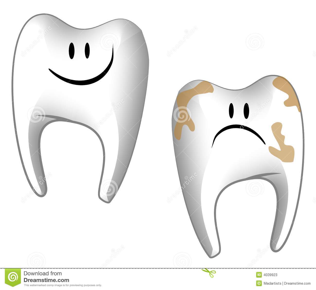 Clip Art Illustration Featuring Your Choice Of 2 Cartoonish Teeth
