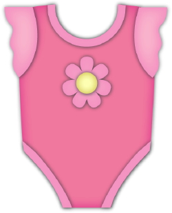 Clip Art Of A Frilly Pink Onesie For A Baby Girl With A Flower On The
