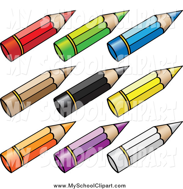 Clip Art Of Short Stubby Colored Pencils By Cidepix    1009