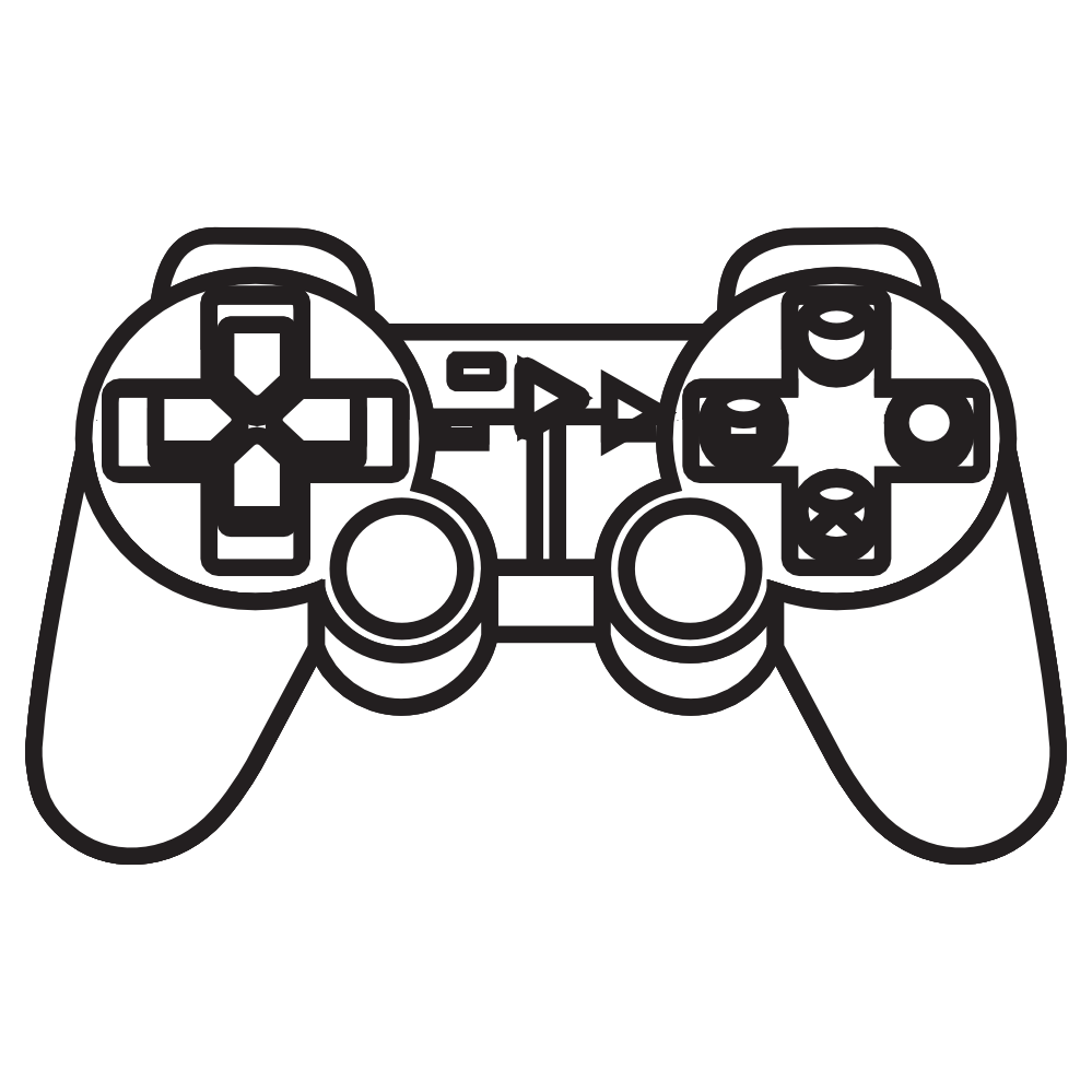 Playstation Ps 3 Console Controller 2 Black White Line Art Coloring