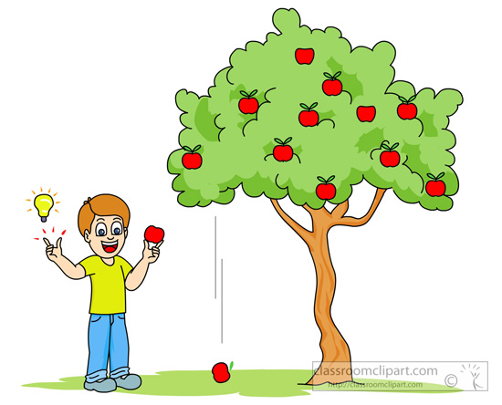 Apple Falling From Tree To Illustrate Gravity   Classroom Clipart