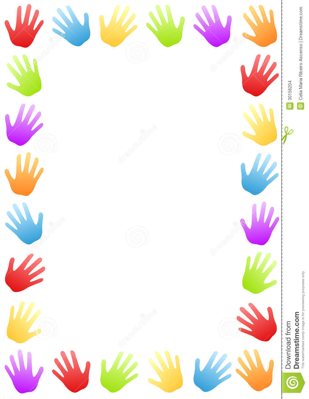 Colored Hands Border Frame Stock Images   Image  30156204