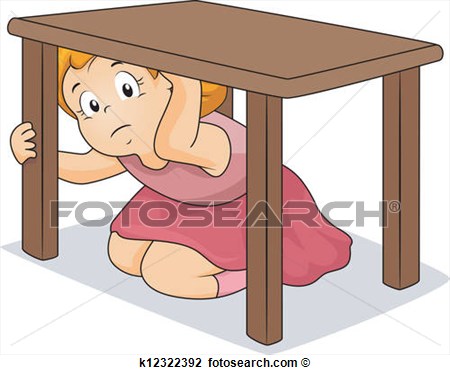 Clipart   Girl Hiding Under Table  Fotosearch   Search Clip Art
