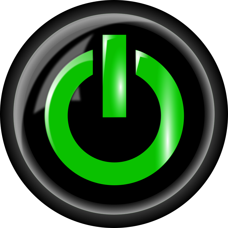 Power Button Black By Bnielsen   A Black Power Button With A Green