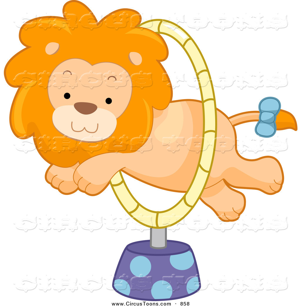 Circus Clipart Of A Cute Lion Leaping Through A Hoop By Bnp Design
