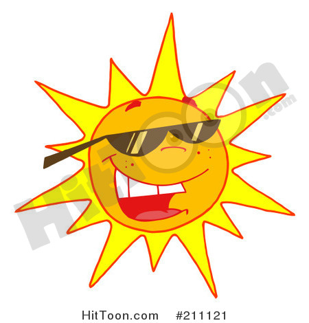 Royalty Free  Rf  Clipart Illustration Of A Hot Summer Sun Wearing