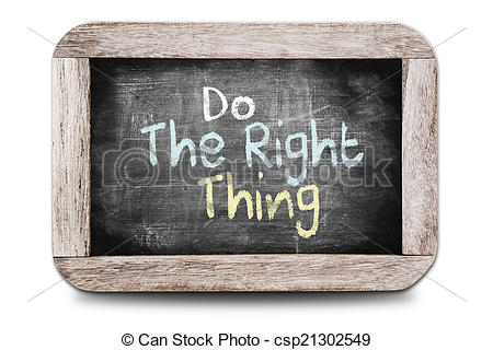 Stock Photo   Do The Right Thing Written On The Blackboard   Stock
