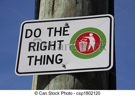 Stock Photography Of Do The Right Thing   Sign To Discourage Littering